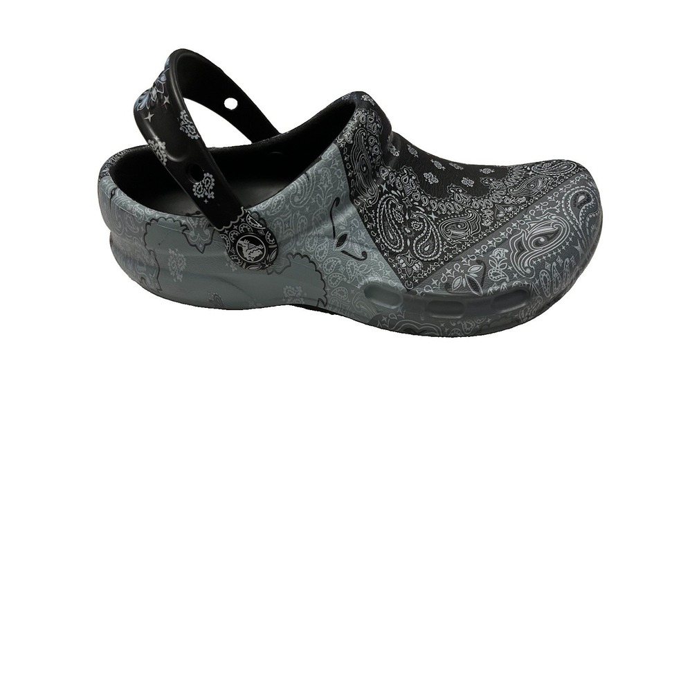 Crocs Bistro Graphic Bandanna Clogs Men's 6 - Women's 8 Black & White - Picture 4 of 11